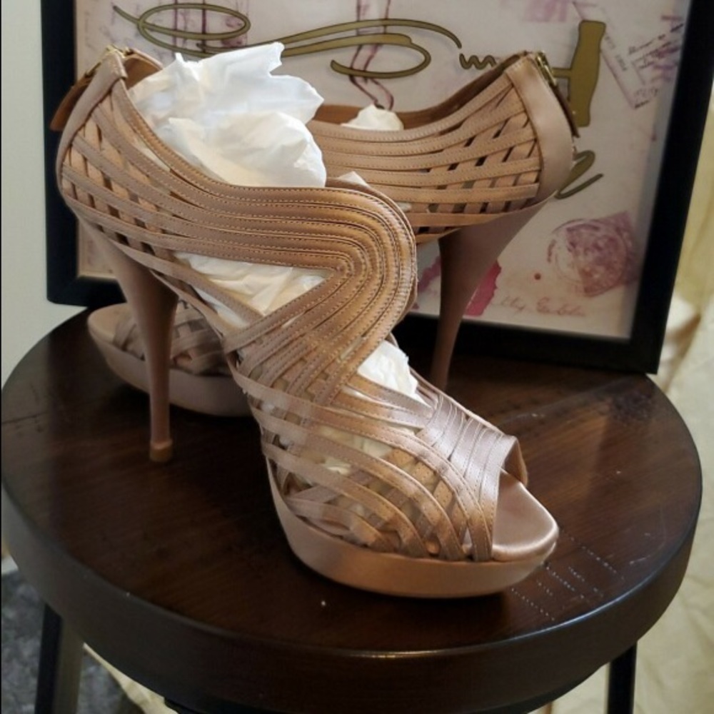 Prada Stiletto Nude Satin Sandal👡